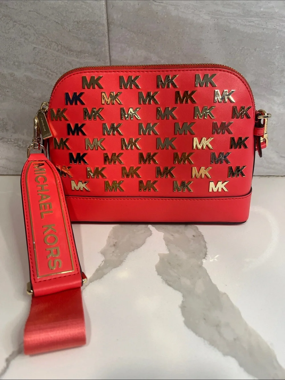 Michael Kors Pink Logo-Embellished Crossbody Bag